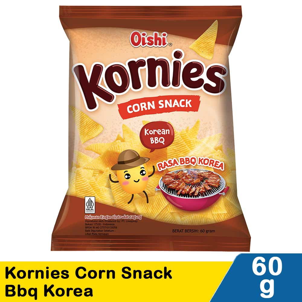 

Oishi Kornies Corn Snack Korea BBQ 60g