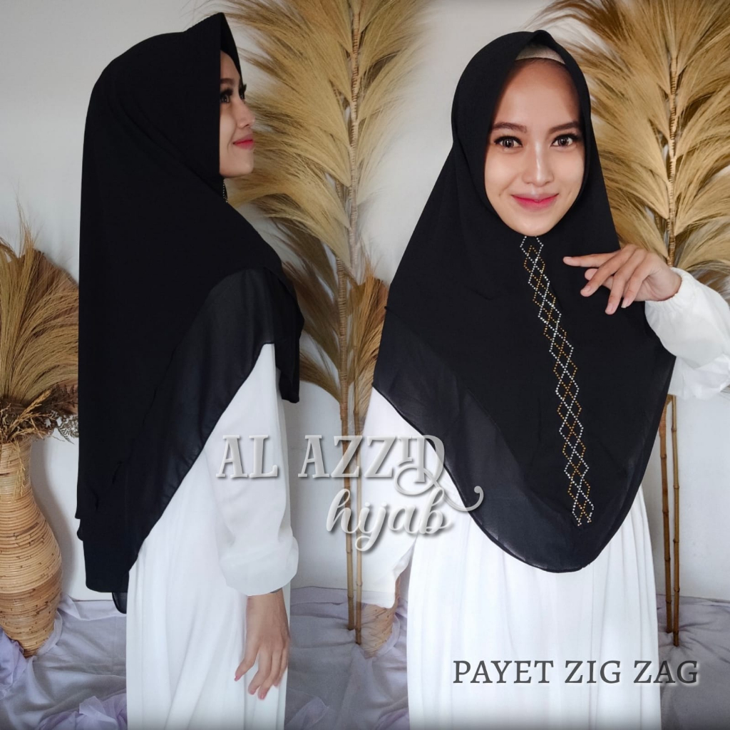 Hijab 2 Layer Kerudung Payet Mutiara Hijab Payet Mute 2 Layer Khimar Syari Hijab Ceruty Jumbo  Bisa 