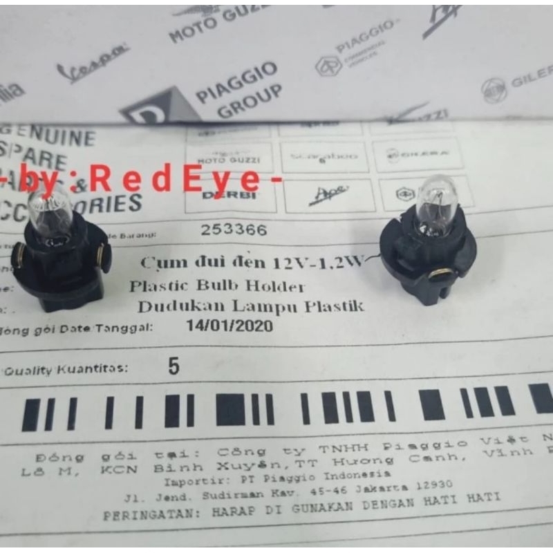 Lampu Bohlam Speedometer Piaggio Zip 100 Original