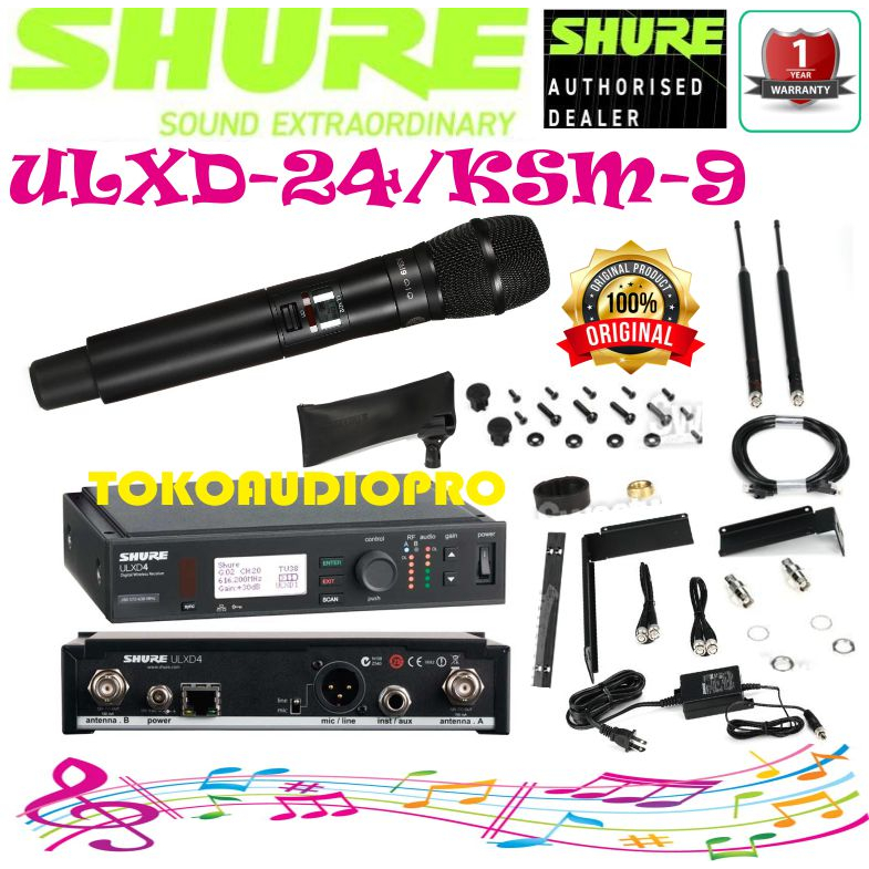 Mic Wireless Shure ULXD24/KSM9 Digital Wireless Handheld Original ULXD24-KSM9