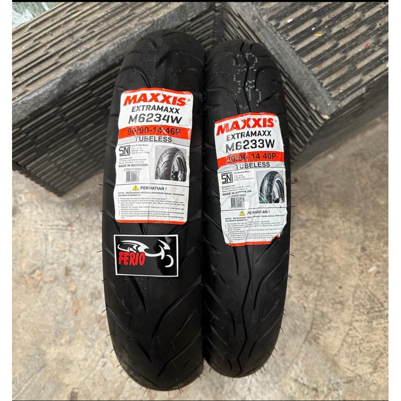 Paket Ban Maxxis Extramaxx 6234 ukuran 110/70-17 dan 140/70-17 Ban Tubeless Motor
