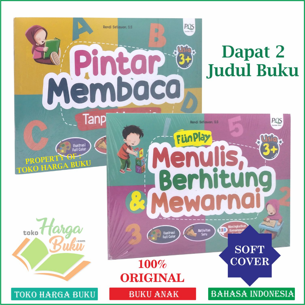 Pintar Membaca Tanpa Mengeja Fun Play Menulis Berhitung Mewarnai Usia 3 Tahun Ke Atas Full Color Akticas Seru meningkatkan Kamampuan Bahasa Penerbit Pustaka Quran Sunnah