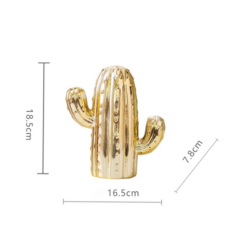 keramik kaktus stoples uang ornamen dekoratif ornamen ruang tamu modern pendingin anggur aksesoris rumah hadiah ornamenScandinavian creative ceramic cactus money jar decorative ornaments modern living room home accessories