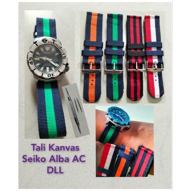 Strap Tali Jam Tangan Seiko AC Tali Kanvas