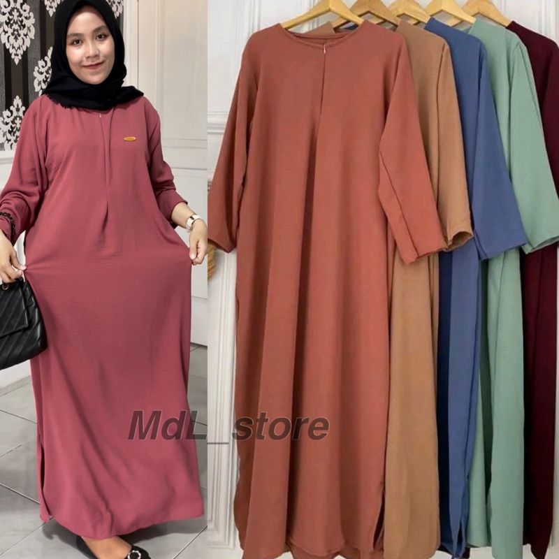 LONG DAILY LONG DRESS GAMIS SIMPLE BUSUI LD120 PB130 CRINKLE AIRFLOW