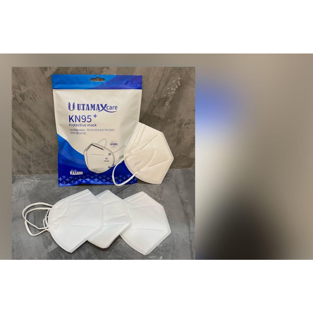 Masker KN95 Utama Hitam Putih Isi 10 Pcs