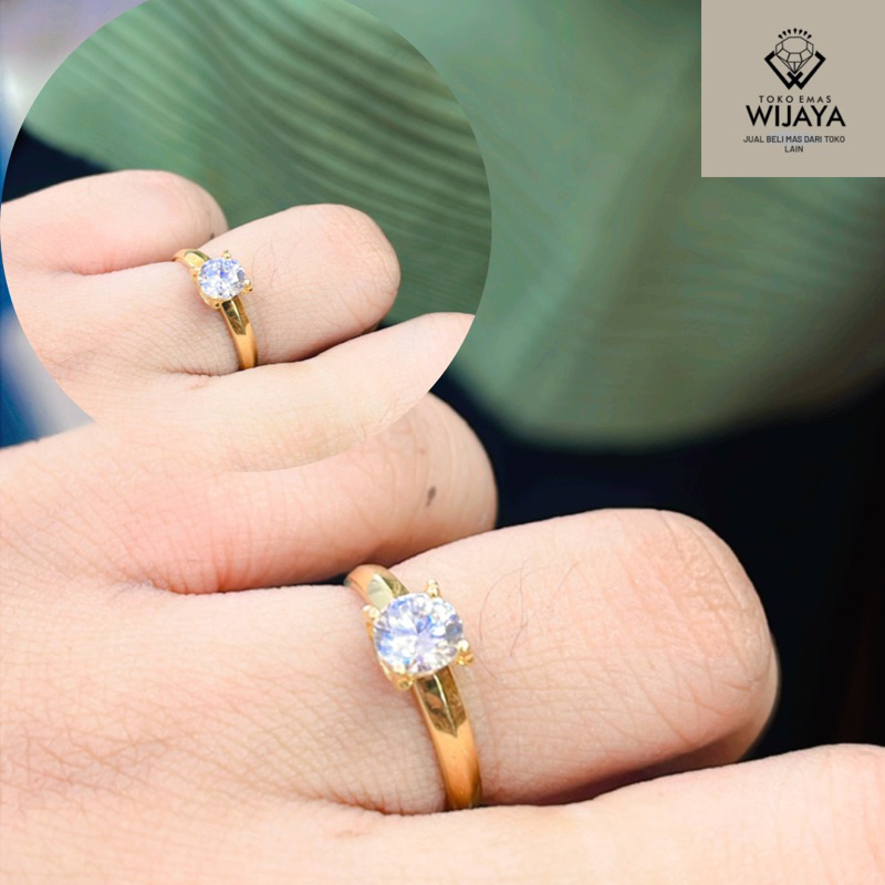 CINCIN SOLITER MATA SATU EMAS ASLI KADAR 700
