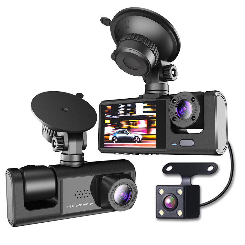Dvr Dashcam Mobil C309 3 Lensa Wifi / No Wifi Kamera Dashcam Mobil Dashboard Camera Dvr Video