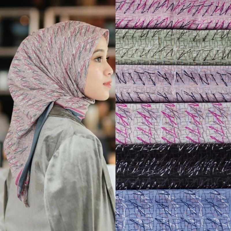 BISA COD kerudung hermes / SEGIEMPAT DENAY MOTIF HERMES / denay motif hermes / hijab segi empat herm