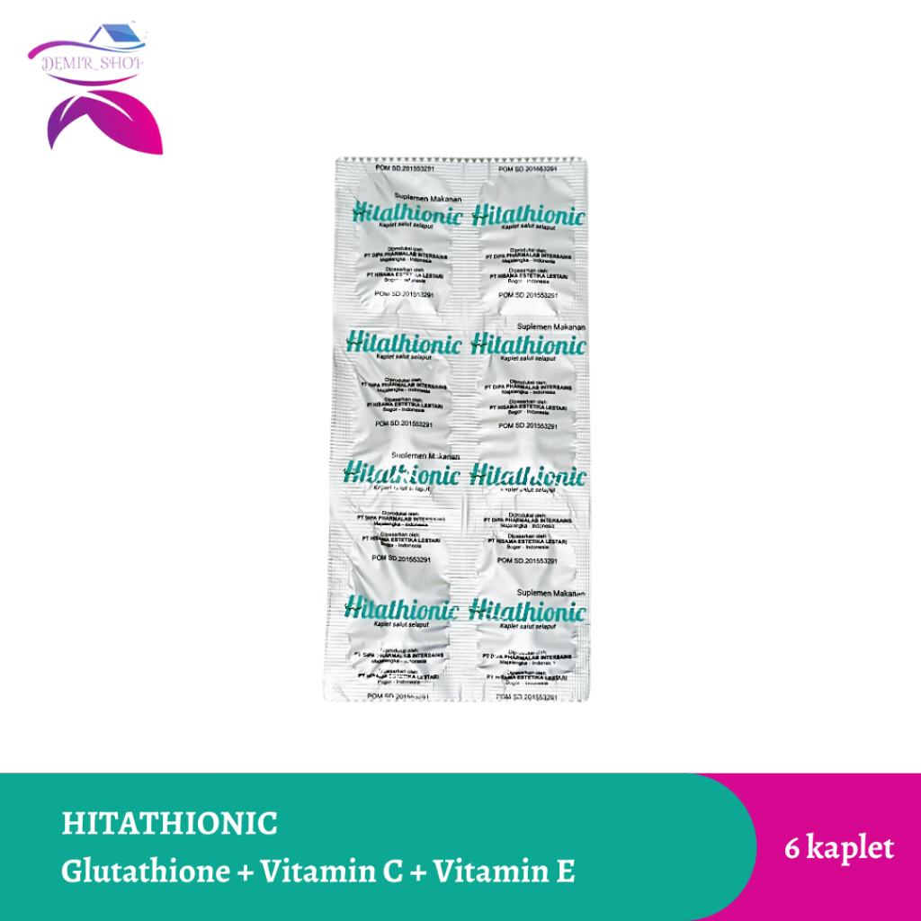 Hitathionic Glutathione 500 mg + Vit. C + Vit. E isi 6 Kaplet