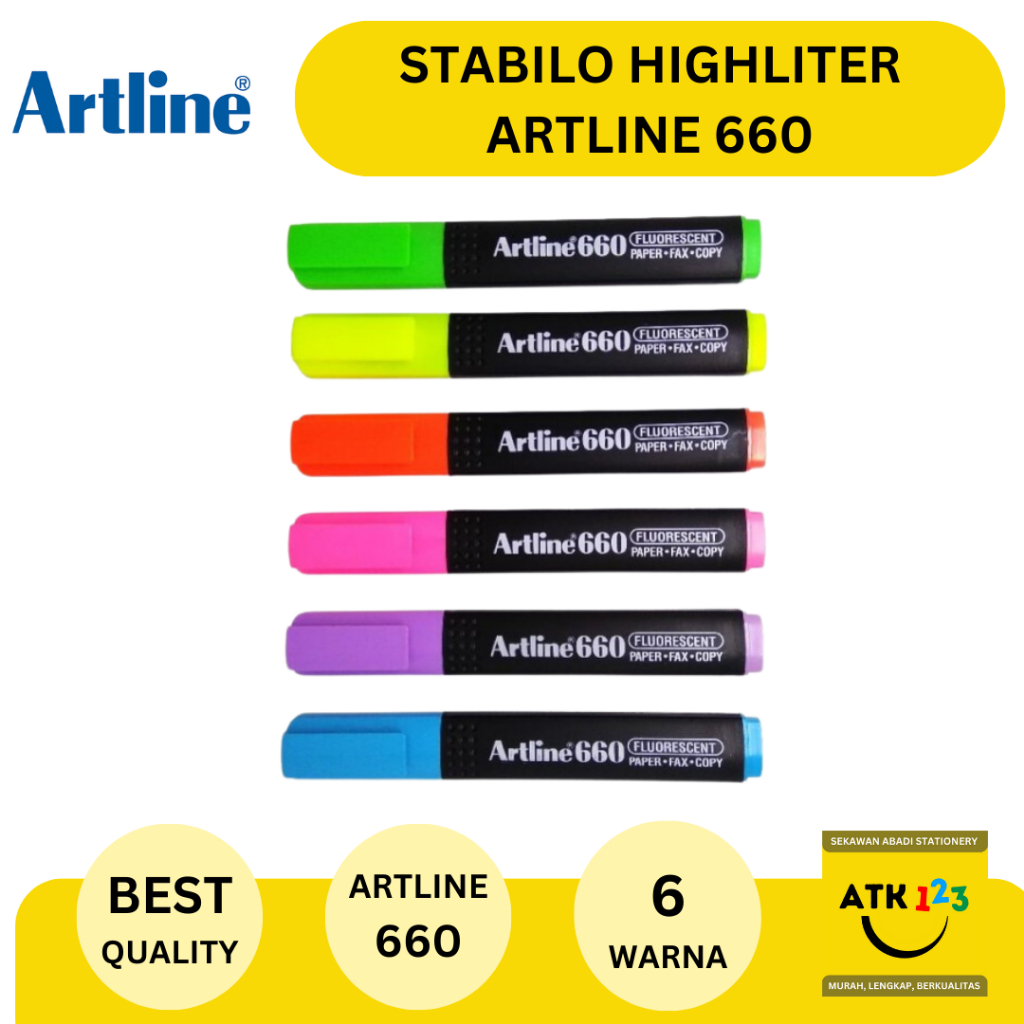 

Highlighter Penanda Stabillo Original Merk Artline 660 Fluorescent