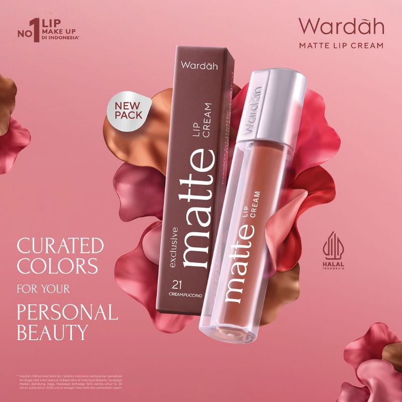 Wardah Exclusive Matte Lip Cream/Wardah Lip Cream/Wardah Lip Cream New Shade/Wardah Lip Cream Warna 