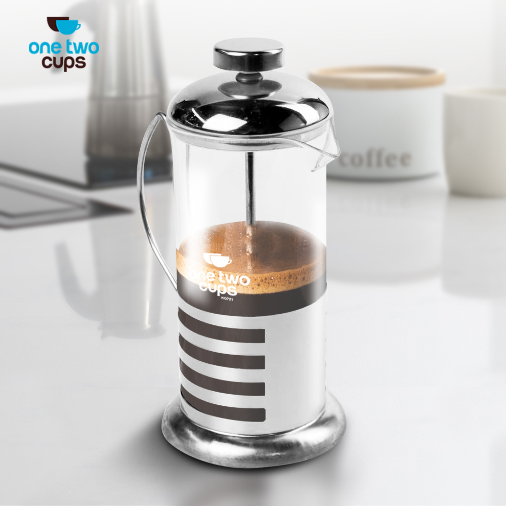[PROMO] French Press Alat Kopi Stripe 350ml / 350ML French Press Coffee Maker Tea Plunger / FRENCH P