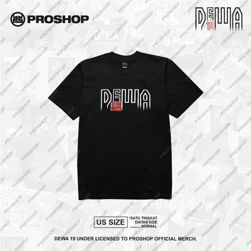 Ready Stock - Proshop | Dewa 19 Logos  Tshirt | Kaos Pria Kaos Distro | Hitam | Original Tee