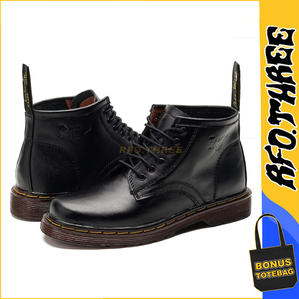 RFO THREE Sepatu Pria Dr Martens dokmart Boots Tinggi Pria Kulit Asli