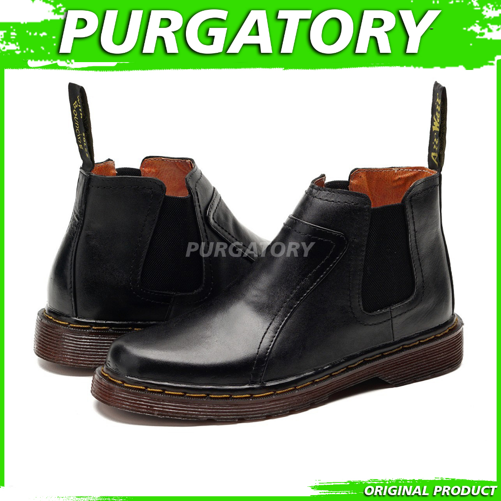 PURGATORY Sepatu Pria Chelsea Boots Tinggi Dr Martens Docmart Kulit Asli