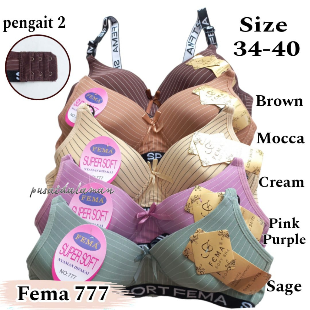 BRA BH BUSA TANPA KAWAT FEMA 109 777 KAIT 2 CUP A KECIL SIZE 34-40