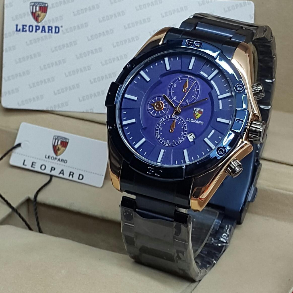 [gratis emas] Jam tangan LEOPARD Original 8003 Rantai