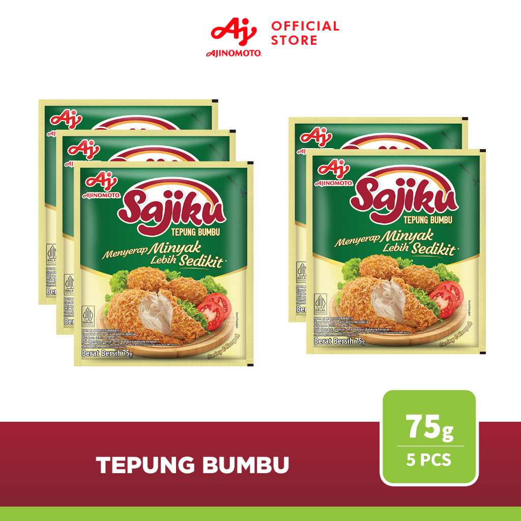 

Sajiku® Tepung Bumbu Menyerap Minyak Lebih Sedikit 75g (5pcs)