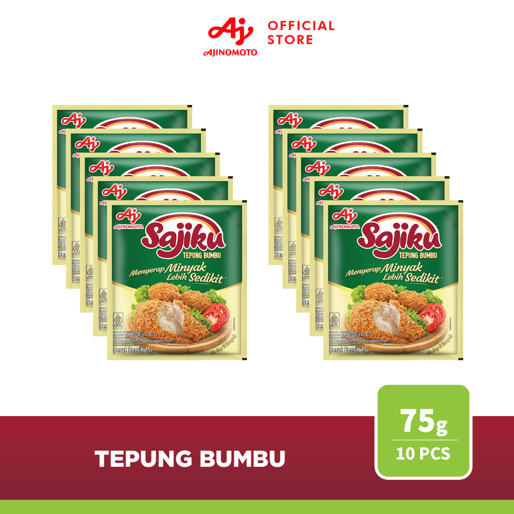 

Sajiku® Tepung Bumbu Menyerap Minyak Lebih Sedikit 75g (10pcs)
