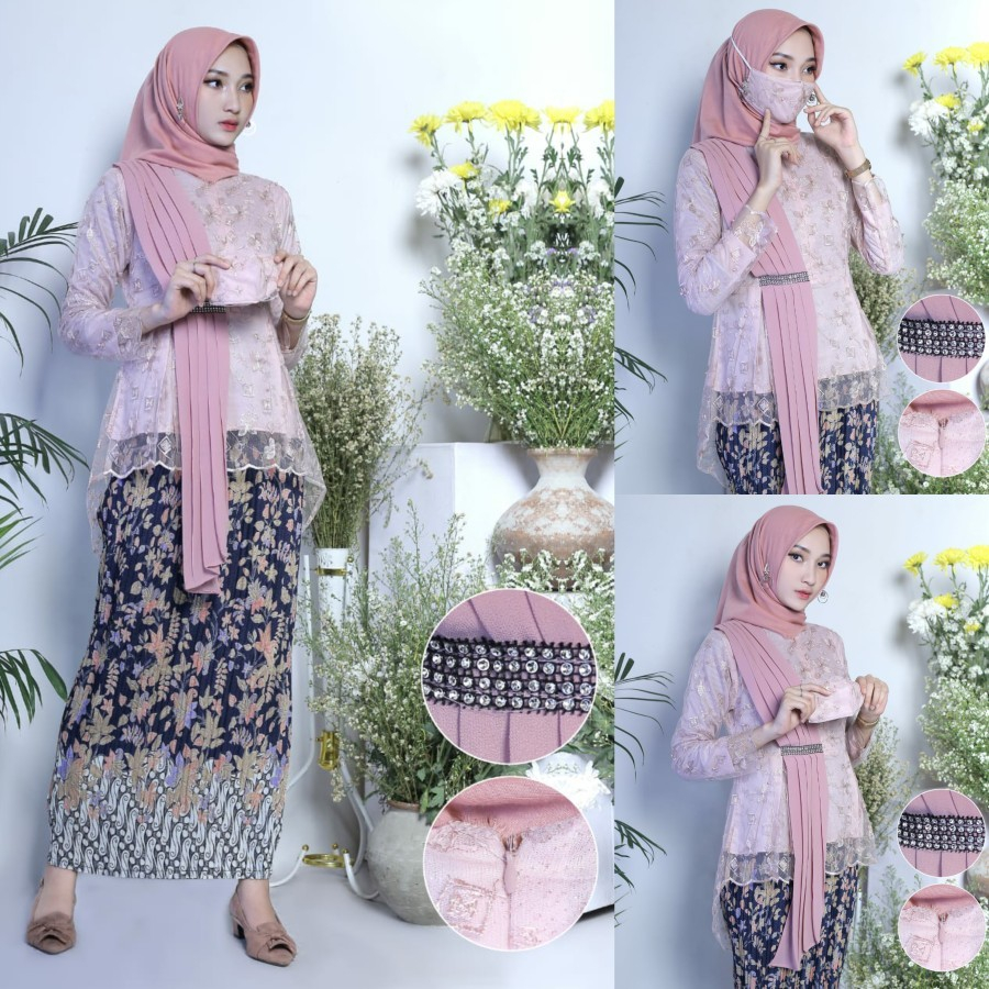 BEST SELLER BLOUSE AMALIA SELENDANG MODERN ~ KEBAYA AURORA SELENDANG TILLE ~SETELAN KEBAYA MODERN RO