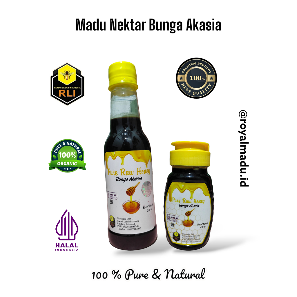

Madu Rumah Lebah Indonesia Madu Nektar Bunga Akasia Premium 100% Murni