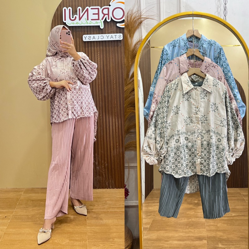 Orenji Imvely One Set Celana Free Hijab