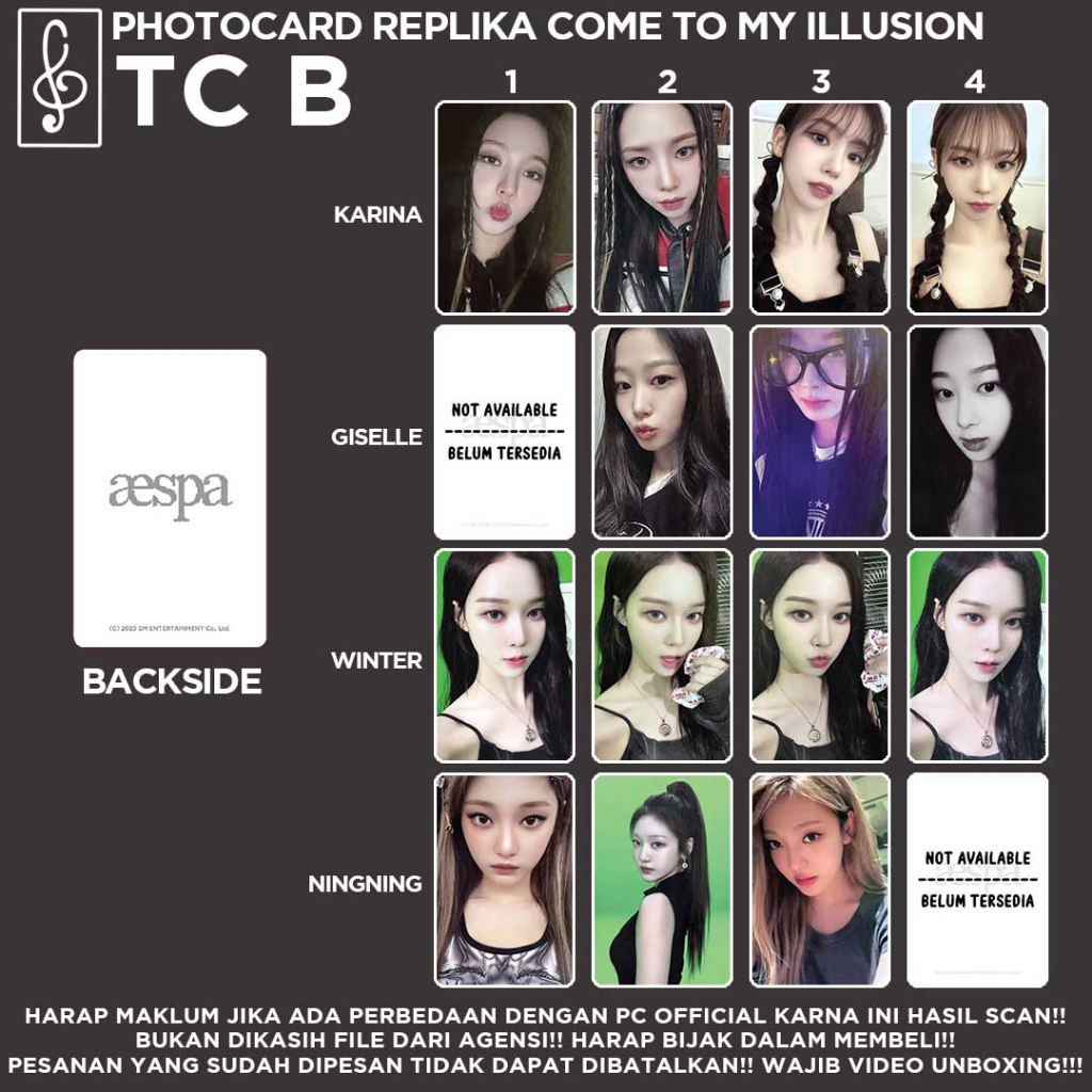 [AESPA] COME TO MY ILLUSION CTMI UNOFFICIAL PHOTOCARD