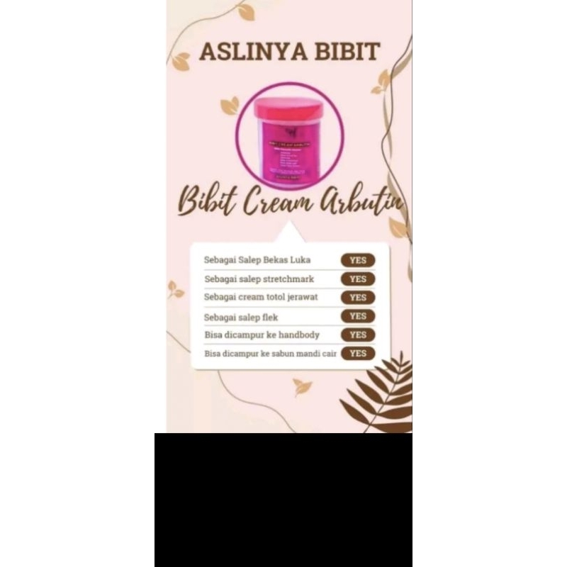 Bibit Cream Arbutin ( BCA )