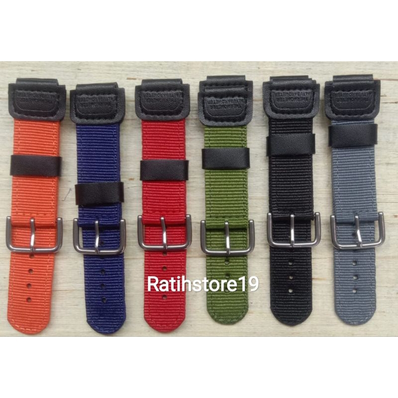 Strap jam tangan casio kanvas/kain Tali jam tangan casio kanvas/kain