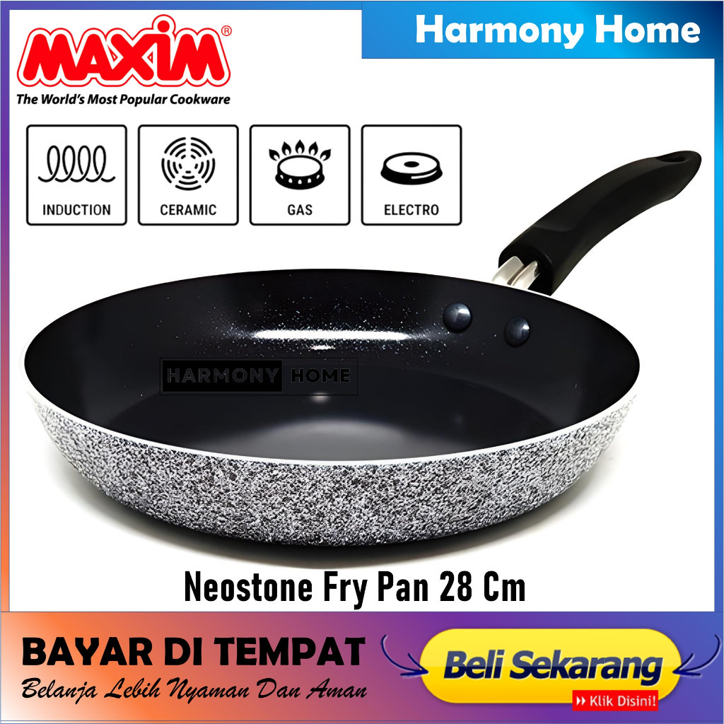 Maxim Neostone Frypan Panci 28 Cm / Wajan Penggorengan Keramik / Ceramic Teflon Non Stick Anti Lengk