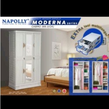 lemari napolly / naiba 3 pintu kaca