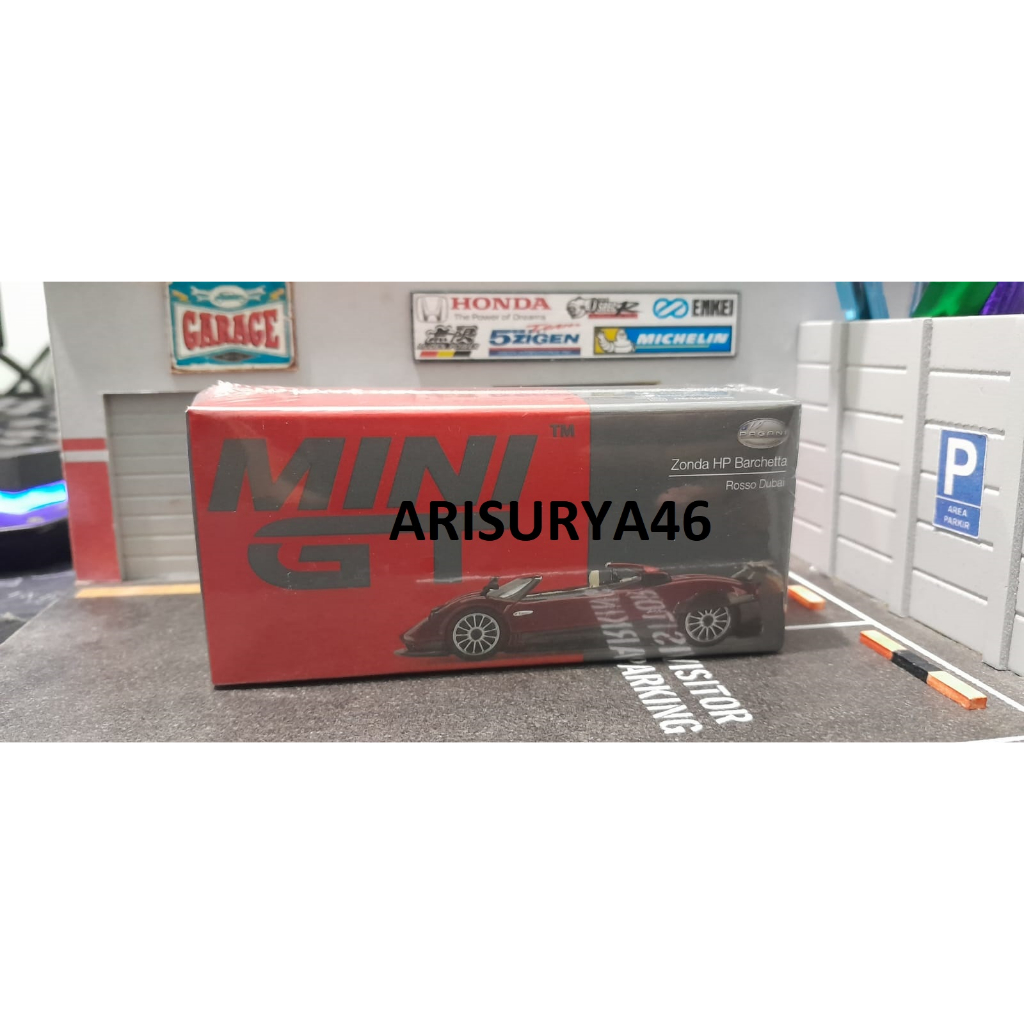 Mini GT Pagani Zonda HP Barchetta Rosso Dubai Segel