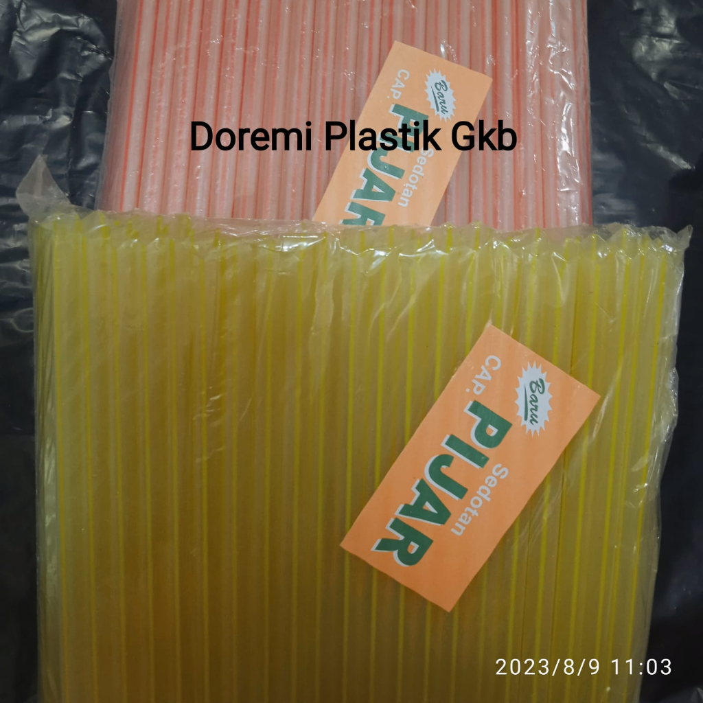 Sedotan Warna 6ml 8ml 12ml untuk es teh es dawet cincau pop ice Kaku Lancip / Sedotan 6ml/7ml kemasa