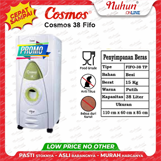 [CIANJUR] Rice Box Cosmos 38 Fifo Sarana Penyimpan Beras 38 Kg Original Berkualitas