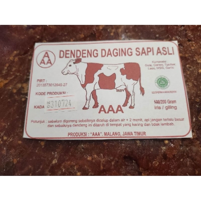 

Dendeng Daging Sapi Asli AAA 200gr halal dendeng manis rempah khas malang