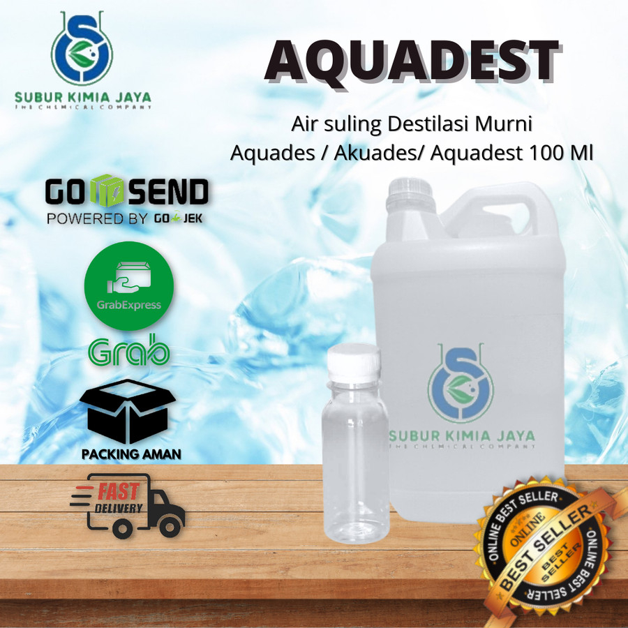 Aquades Aquadest Akuades Air Suling Destilasi Murni 100 ml