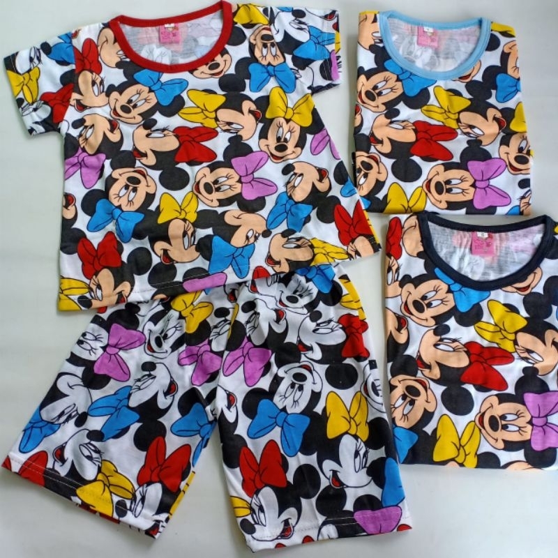 SETELAN BAJU ANAK PEREMPUAN GAMBAR FULL PRINT MIC MIC