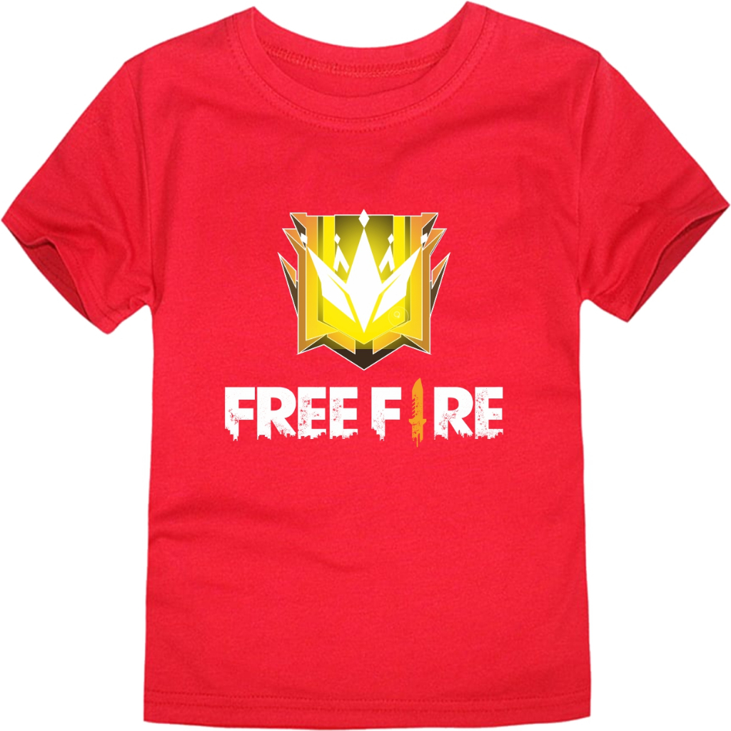 Baju Kaos Anak Ff Gearnd Master T Shirt Laki Laki dan Perempuan Usia1-10 Tahun Warna Merah