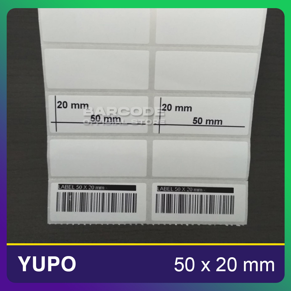 

Kertas Label Yupo 50mm x 20mm Stiker 2 Line Isi 5000Pcs