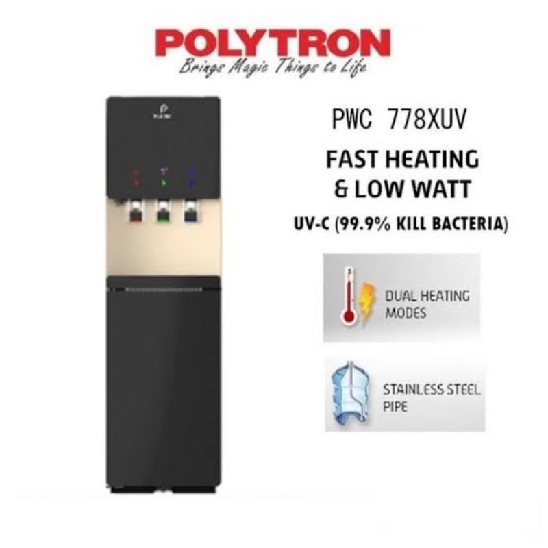 DISPENSER GALON BAWAH POLYTRON ULTRA VIOLET PWC 778 PWC778 PWC778XUV PWC778WUV Kompresor