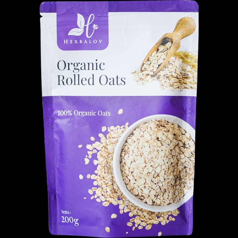 

ORGANIC ROLLED OATS BY HERBALOV 200gr OATMEAL AUSTRALIA