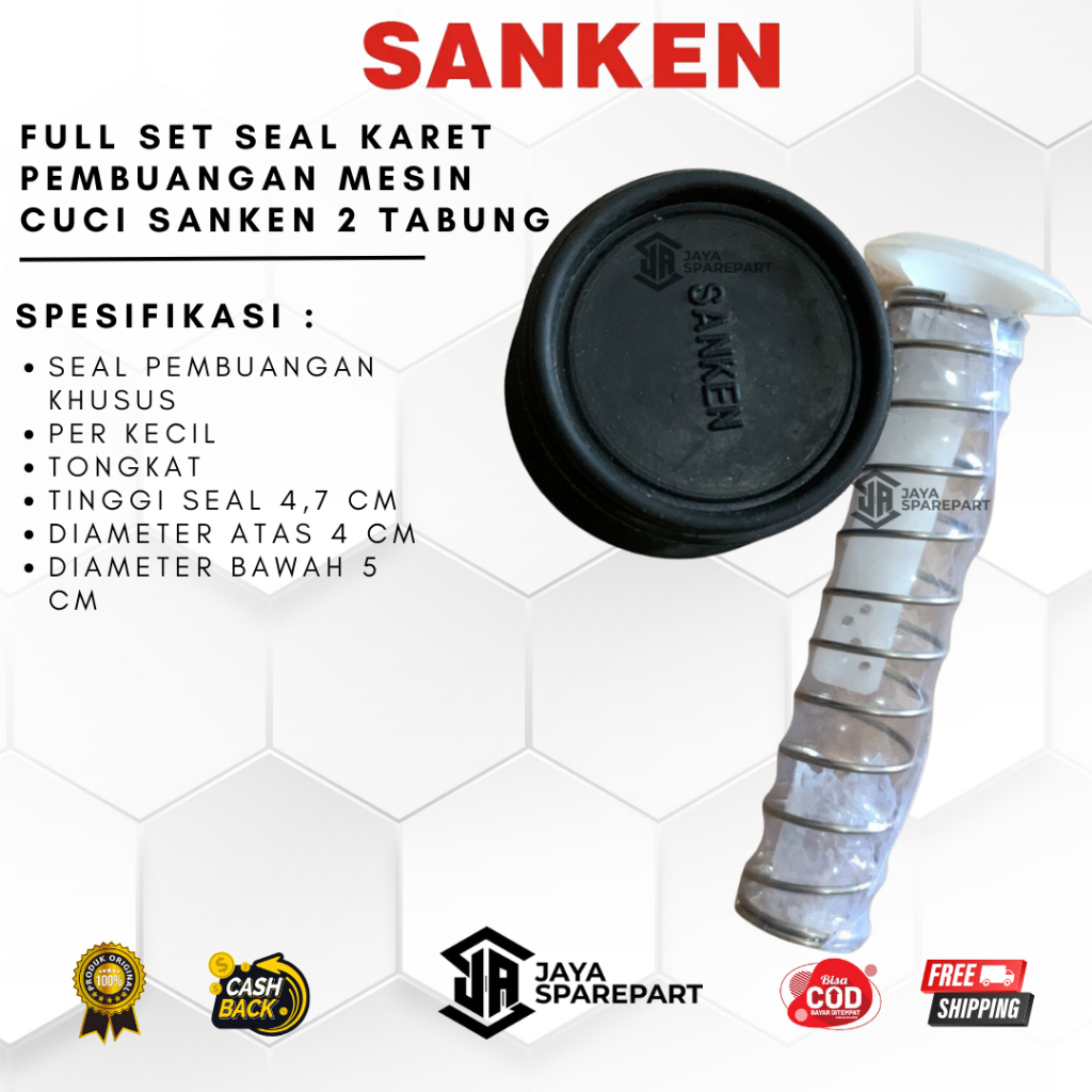 Full Set Seal Karet Pembuangan Mesin Cuci SANKEN 2 Tabung