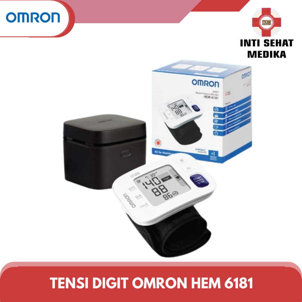 Omron HEM-6181 Blood Pressure HEM6181 Wristband Tensi Wrist Tensimeter