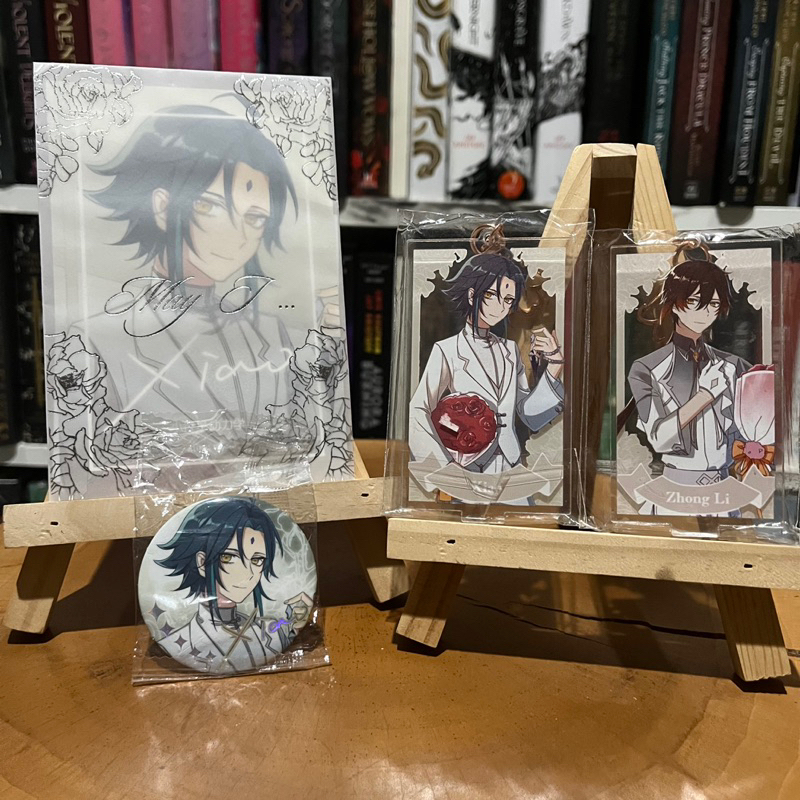 Genshin Impact Wedding Zhongli Xiao Standee Postcard Badges