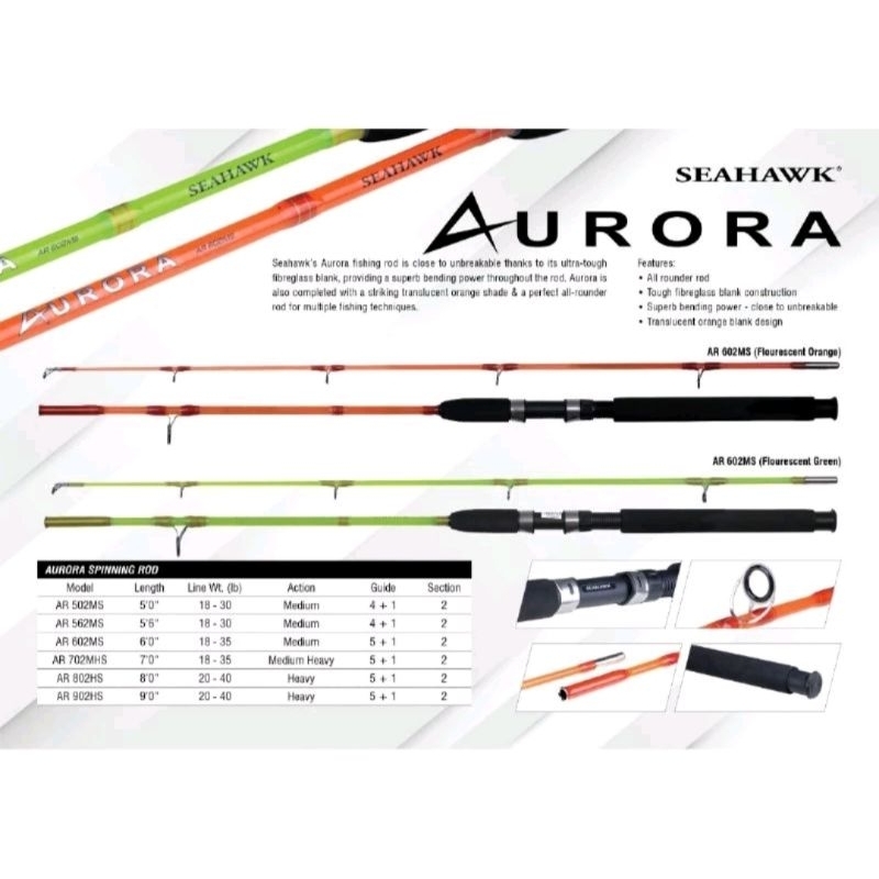 Joran Seahawk Aurora Fiber Solid 270Cm Transparan