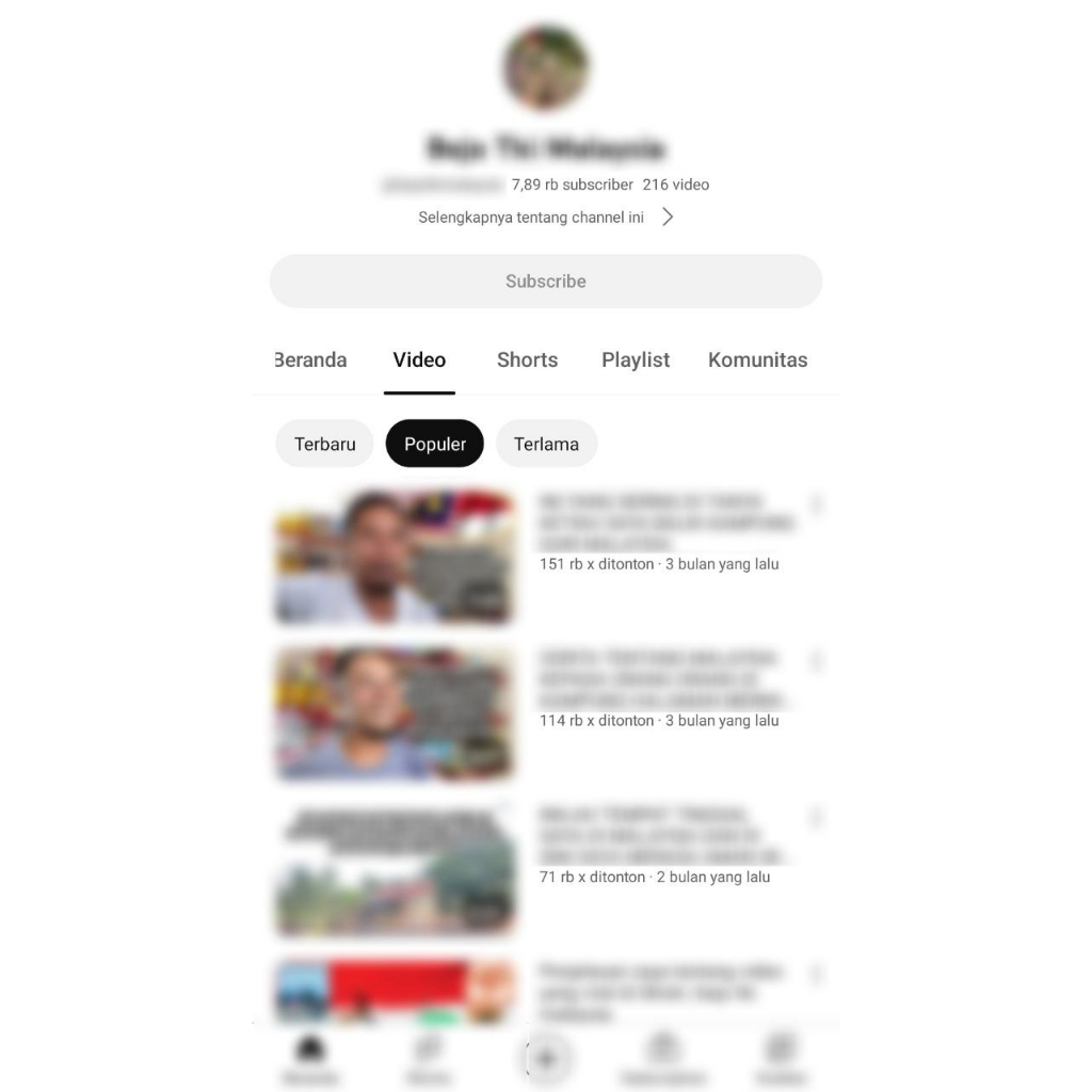 AKUN YOUTUBE NON MONETISASI 7,8K Subcriber ( Vlog ) Tahun 2022