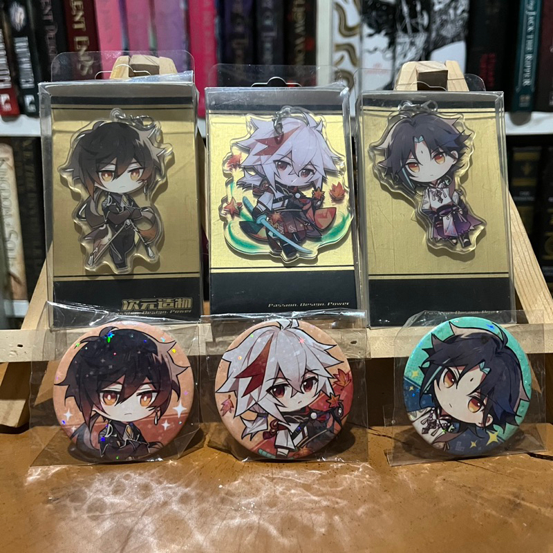 Ganci Keychain Genshin Impact Badge Kaedehara Kazuha Zhongli Morax Xiao