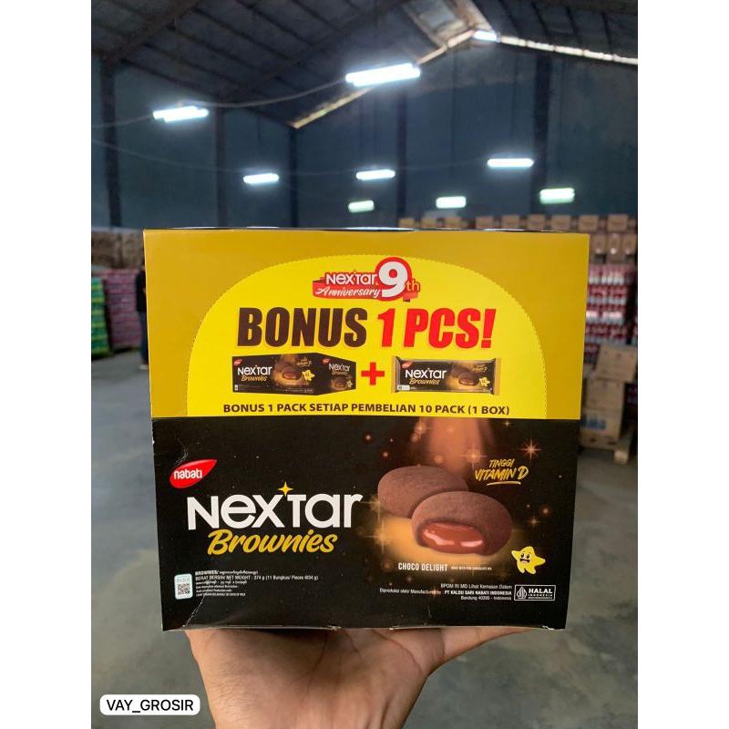 

Nextar Brownies Coklat +1pcs 1 Box 11 bungkus |pieces @34g