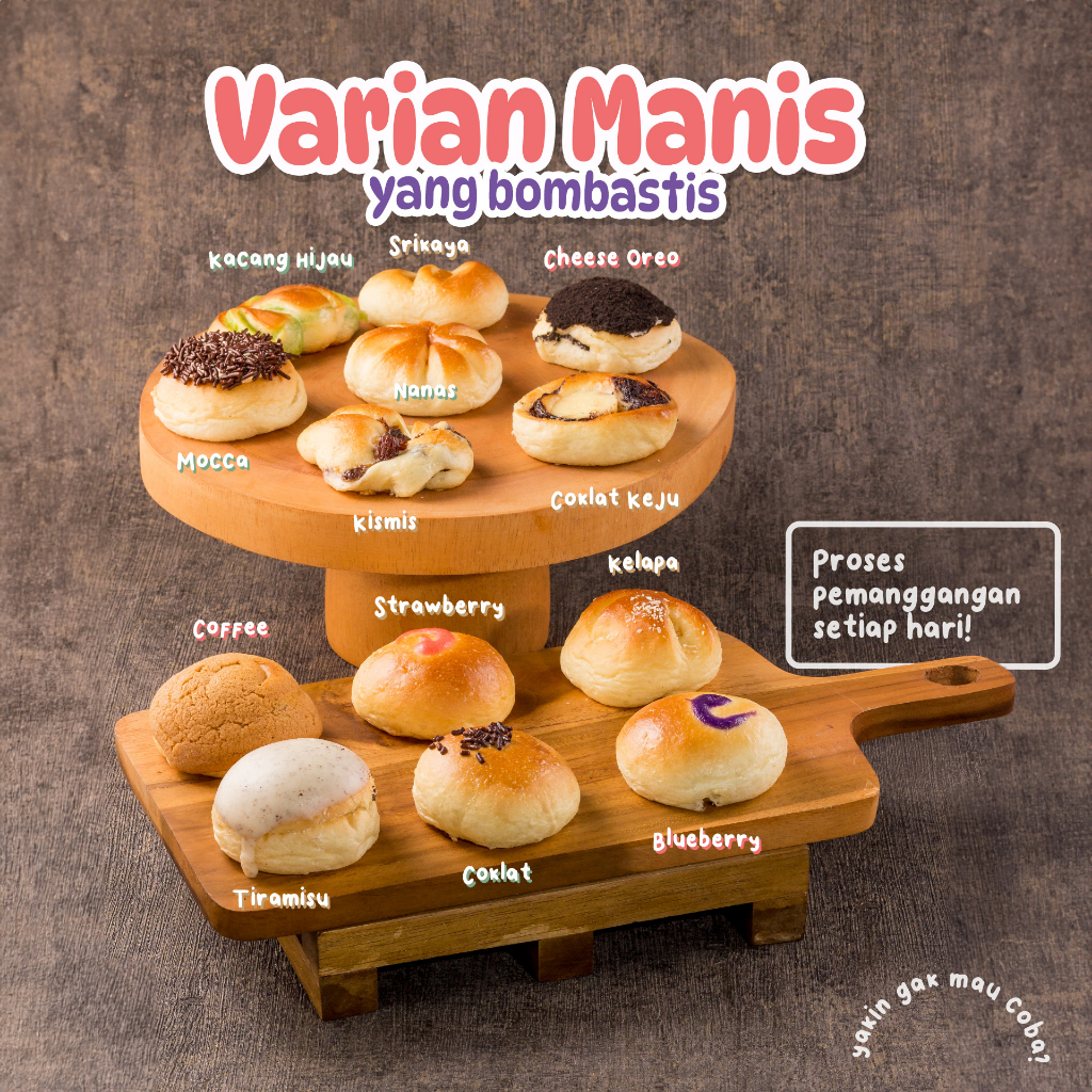 ROTI UNYIL DELICUTE BUN 24 PCS - TIDAK BISA PILIH RASA (ROTI DIKIRIM STOK YG TERSEDIA)